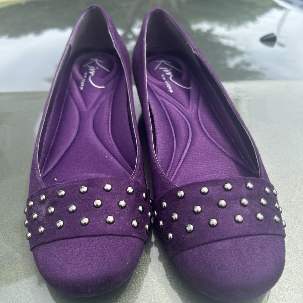 Purple Studded Women's Flats
